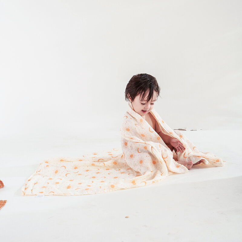 Kangobaby-Manta de muselina para bebé recién nacido, conjunto de 2 piezas, doble capa, 100% algodón, nuevo diseño