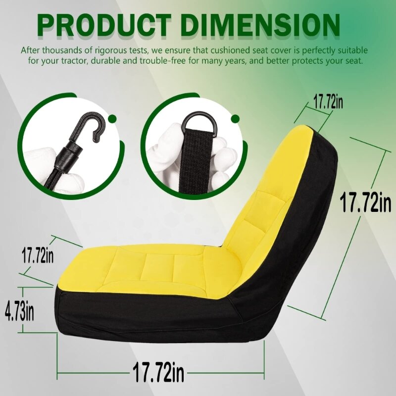 Capa assento com amortecimento ajustável para trator, à prova d'água, confortável, resistente desgaste M76E