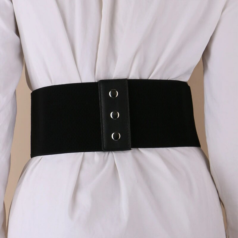 Women's Black Lace Elastic Girdle sealing Cummerbund For slimming Sexy Ladies outer wear Waist binding rope Decorative Belts