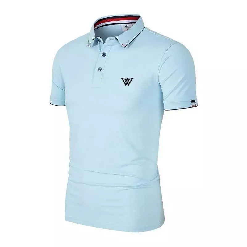 Nieuw Golf Zomer Bedrukt Poloshirt Heren Korte Mouwen Katoenen T-Shirt Heren Vrijetijdsbesteding Poloshirt Slim Fit Top T-Shirt