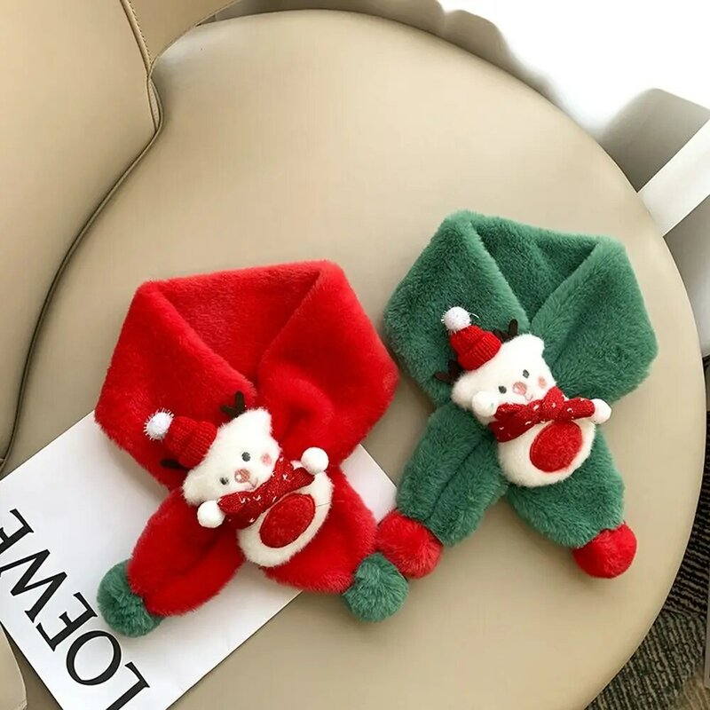 Bufanda de cuello Kawaii para niños y niñas, bufanda de Navidad, calentador de cuello, envoltura de felpa, regalo para niños pequeños