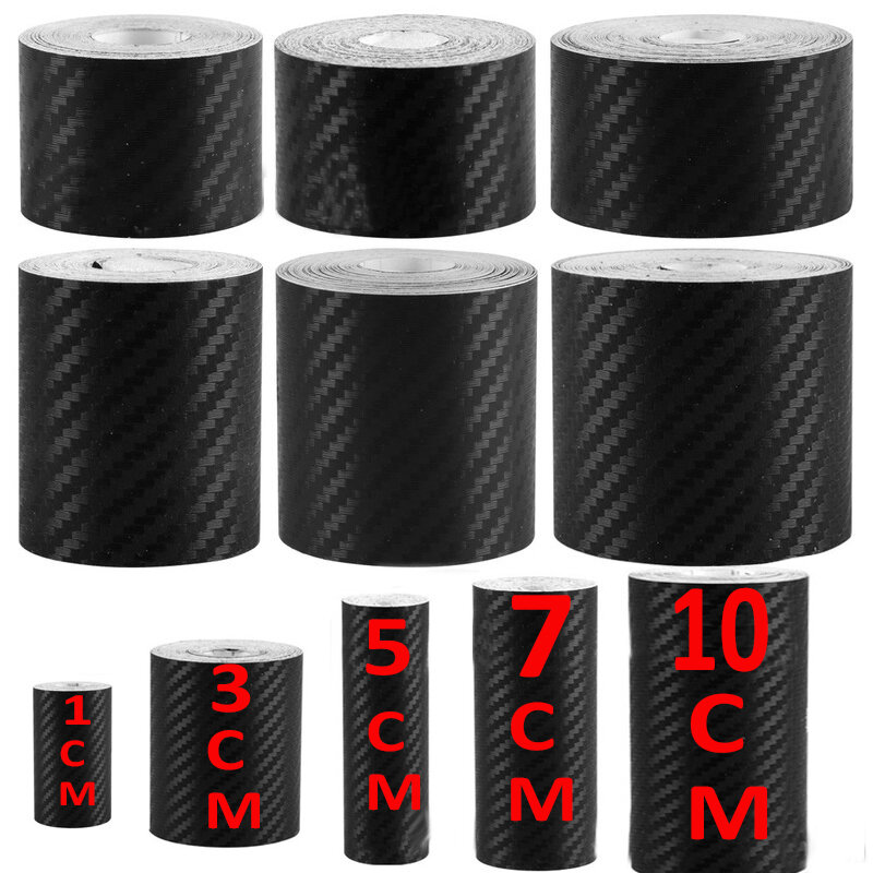 Pegatinas de fibra de carbono Nano 3D para coche, cinta protectora para el alféizar de la puerta, parachoques, Tira protectora para coche, película de protección impermeable, 1 M, 3 M, 5 M, 7 M, 10M