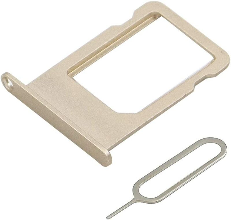 Metal SIM Card Slot Tray Holder Replacement Compatible with iPhone 6s Plus 2015 - Incl. SIM Pin for model A1634,A1687,A1699