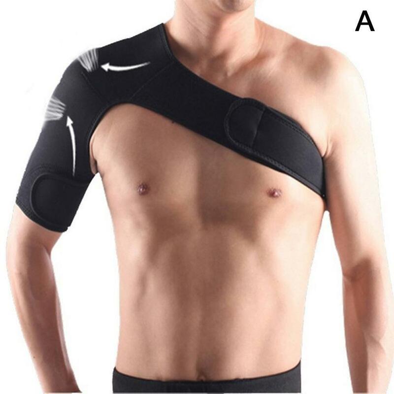 Suporte de ombro único ajustável para homens e mulheres, cuidados esportivos para ginástica, cinta traseira, cinto de proteção, faixa, bandagem preta