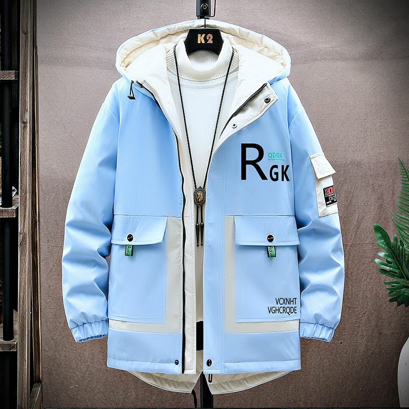 2023 Hooded Cotton-padded outwear new men's winter coat  thickened down parkas winter clothing jacket joint brushed overcoat