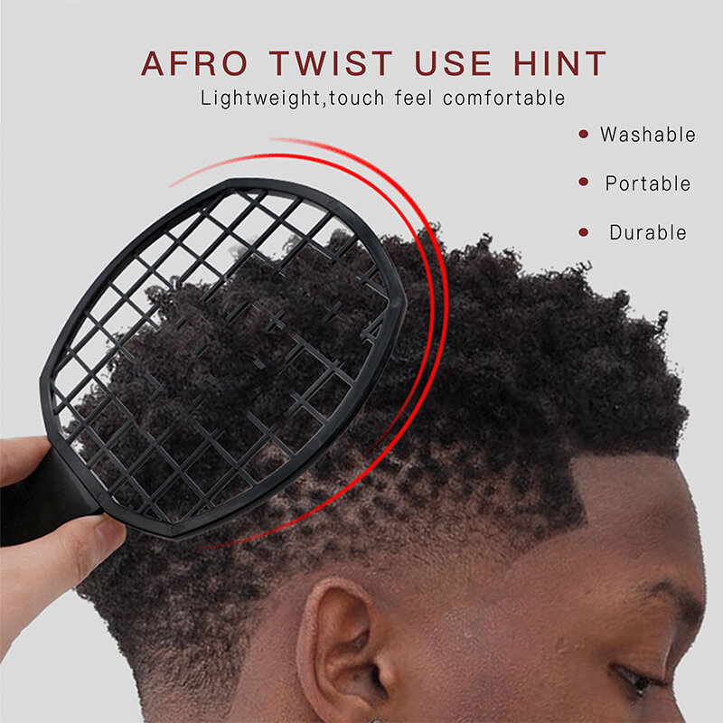 Afro Twist Sisir Rambut Alami 2 In 1 Curl Weave Gimbal Gaya Natural Sikat Rambut Gelombang Keriting Rambut untuk Pria Wanita Alat Tukang Cukur