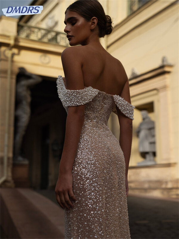 Charming Off-The-Shoulder Bridal Dresses 2024 Elegant Detachable Hem Wedding Dress Charming Floor-length Dress Vestidos De Novia
