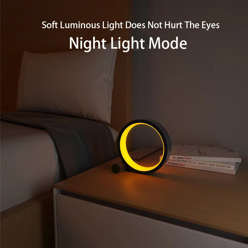 Lampu malam LED pintar RGB, lampu meja suasana Desktop kontrol aplikasi Bluetooth cocok untuk ruang Game kamar tidur dekorasi samping tempat tidur