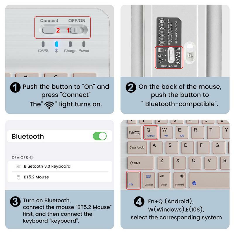 Keyboard Bluetooth kecil, Keyboard BT 10 inci nirkabel, Tablet BT Ultra ramping warna-warni, Keyboard Multi perangkat untuk PC Tablet komputer