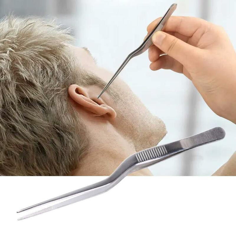Silver Professional Stainless Steel Ear  Wax Removal Oral Cleaner Ear Care Tools Ear Cleaning Clip Nail Clip Ear Tweezer