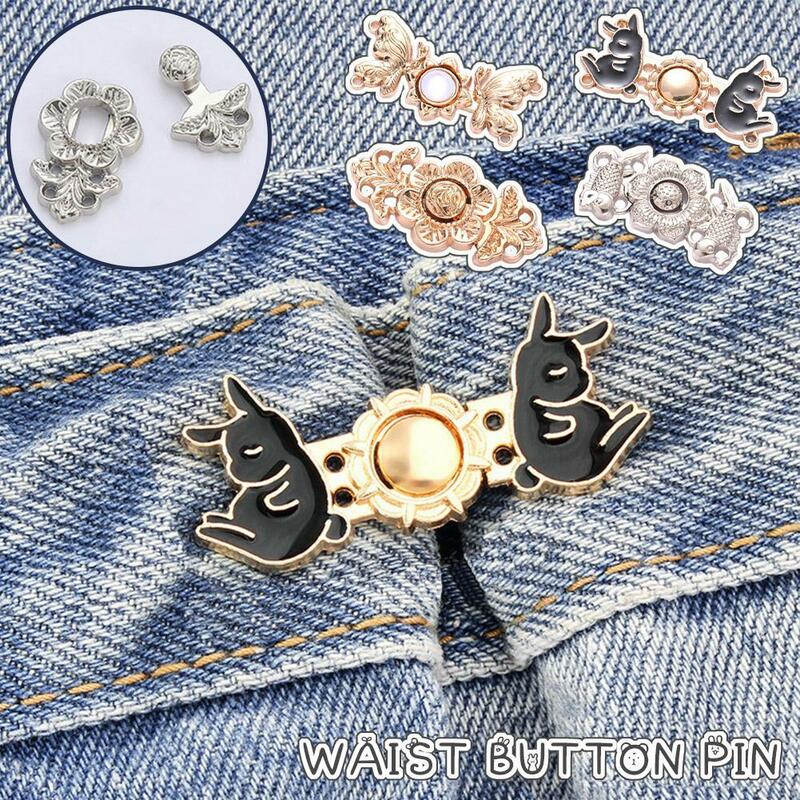 Bow Knot No Nail Waist Tightening Button Detachable Device Tightening Waist Button No Jeans Skirt Fixing Mark Pants B0T7