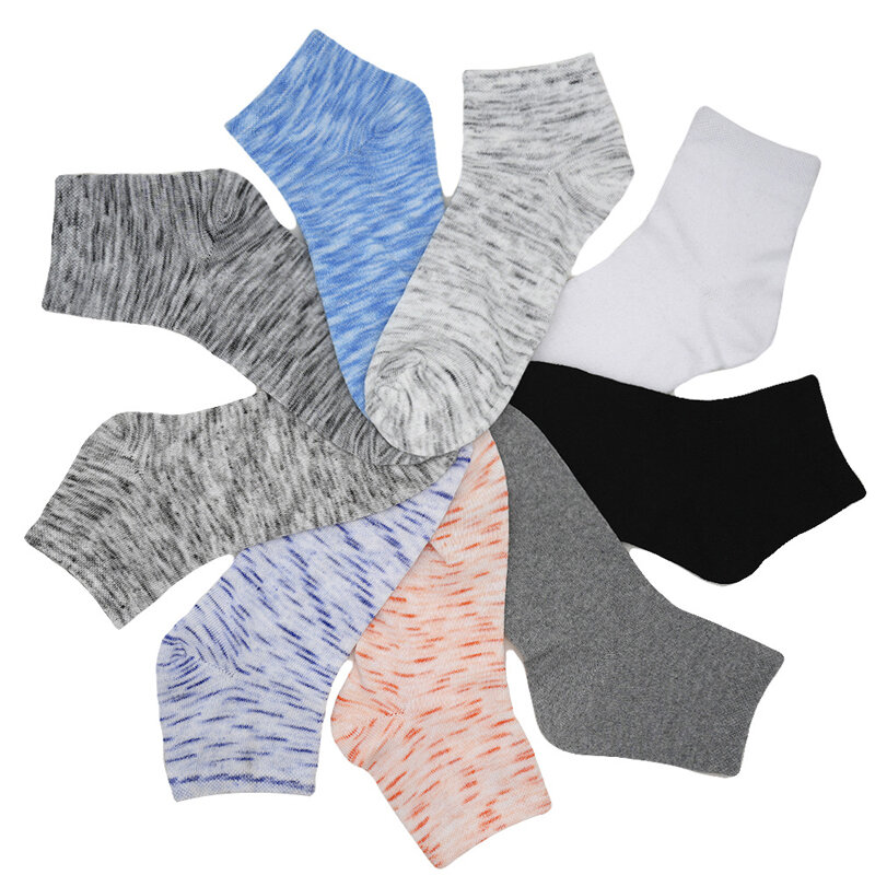 Calcetines finos transpirables para hombre, calcetín de negocios, de longitud media, a la moda, verano y primavera, novedad