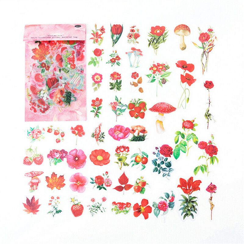 100 Stück/Tasche botanische Aufkleber 6 Stile Vintage ästhetische Blumen Hand Konto Material Sammelalbum dekorative Briefpapier Aufkleber