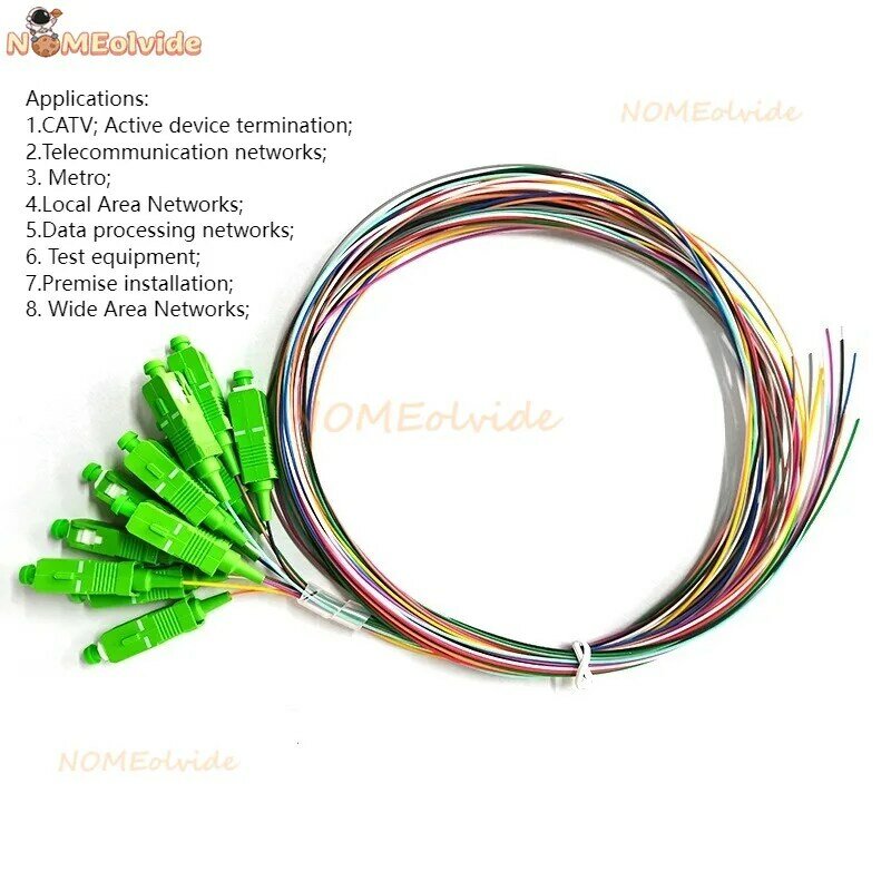Cable de fibra óptica pigcial, paquete de 10/12 núcleos Pigtail de 1,5 m, puente de Cable de parche óptico, Cable duradero simple, modo único de 0,9mm