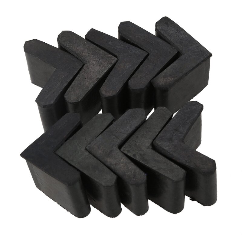 Fodere per piedini in ferro ad angolo a forma di L in gomma 10 pezzi nero