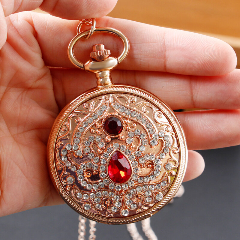 Women's Necklace Pocket Watch with Chain Antique Elegant Retro Women Pendant Chain Watch reloj hombre