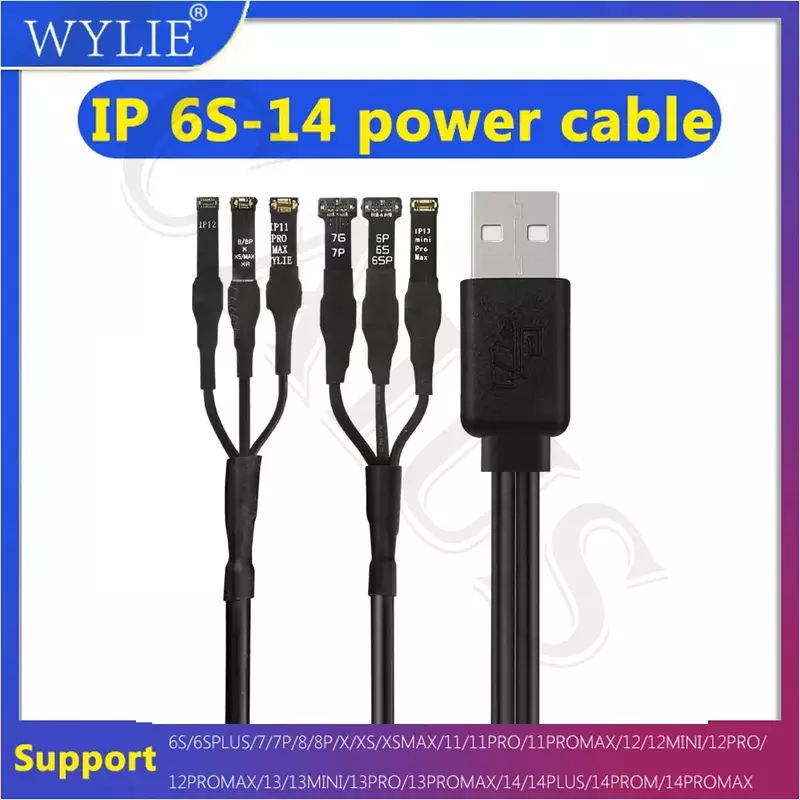 WYLIE kabel daya bot untuk IPhone 6S-14pro Max 3A FPC kabel uji catu daya DC