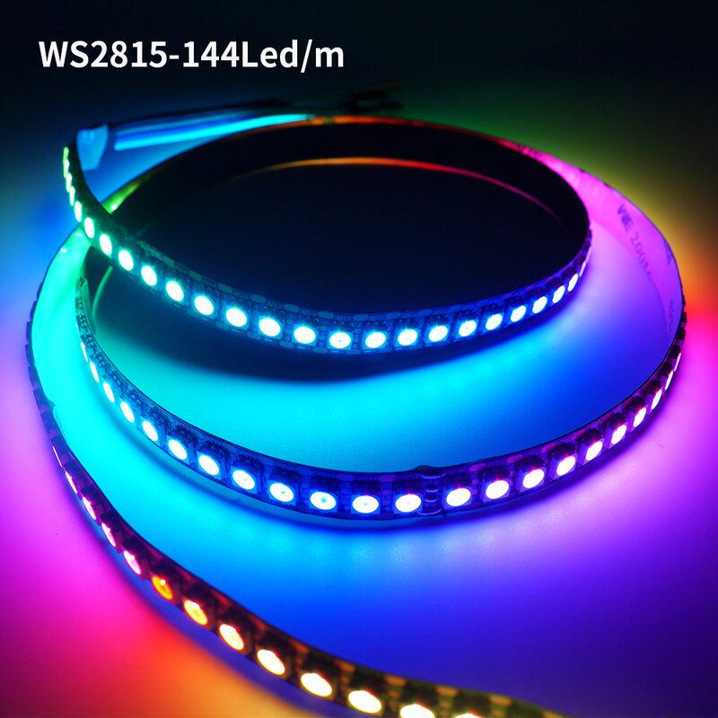 WS2815 WS2812B WS2813 WS2811 Strip Lampu LED 5050 Lampu Neon Tanda Piksel Pintar Beralamat RGB Strip LED Penuh Warna DC5V DC12V
