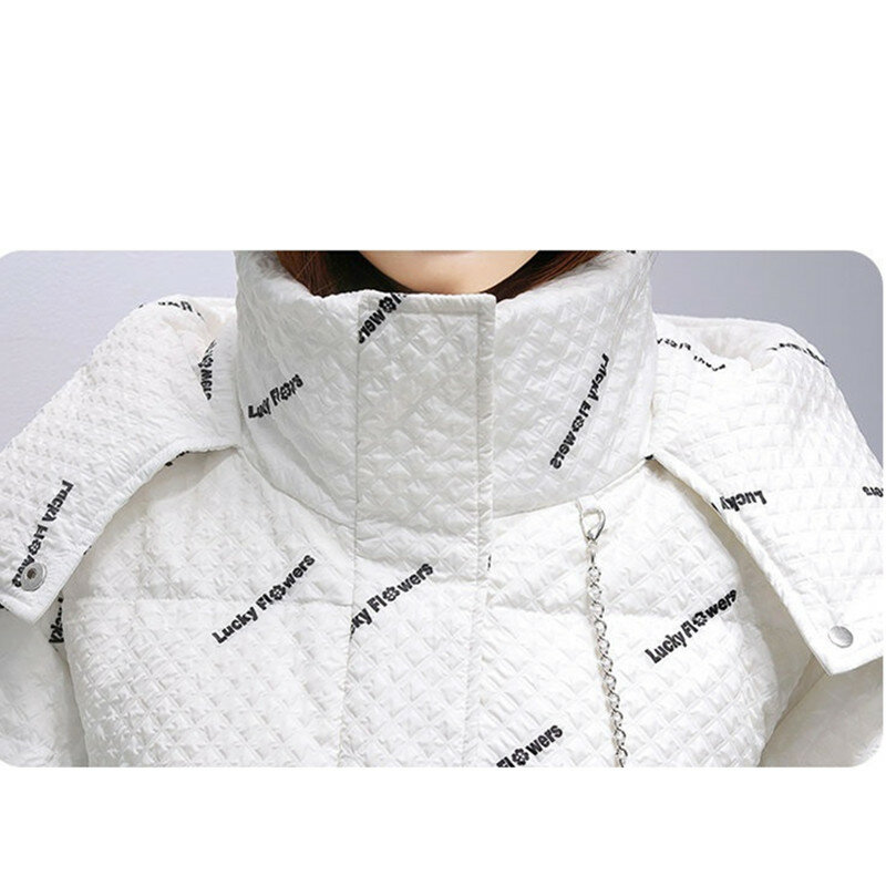 Printed Hooded Jacket Women's Wear 2022 Winter New Loose Thicken Cotton Coat Warm Parkas Fashion Casual Female Outwear