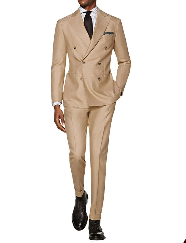 Formalne garnitury ślubne dla mężczyzn dwurzędowe jednolite kolorowe odzież dla pana młodego Slim Fit klapa zamknięta smokingi wieczorowe 2 szt. Kurtki spodnie
