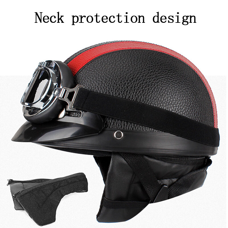 Мотоциклетный шлем с открытым лицом для мужчин и женщин, оборудование для взрослых, электрический велосипедный скутер с очками, аксессуары для мотошлемов
