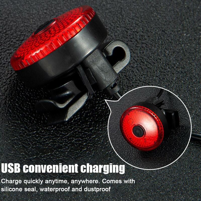 Mini feux arrière de vélo rechargeables USB, étanche, haute luminosité nocturne, accessoires de vélo, avertissement de vélo, X0T4