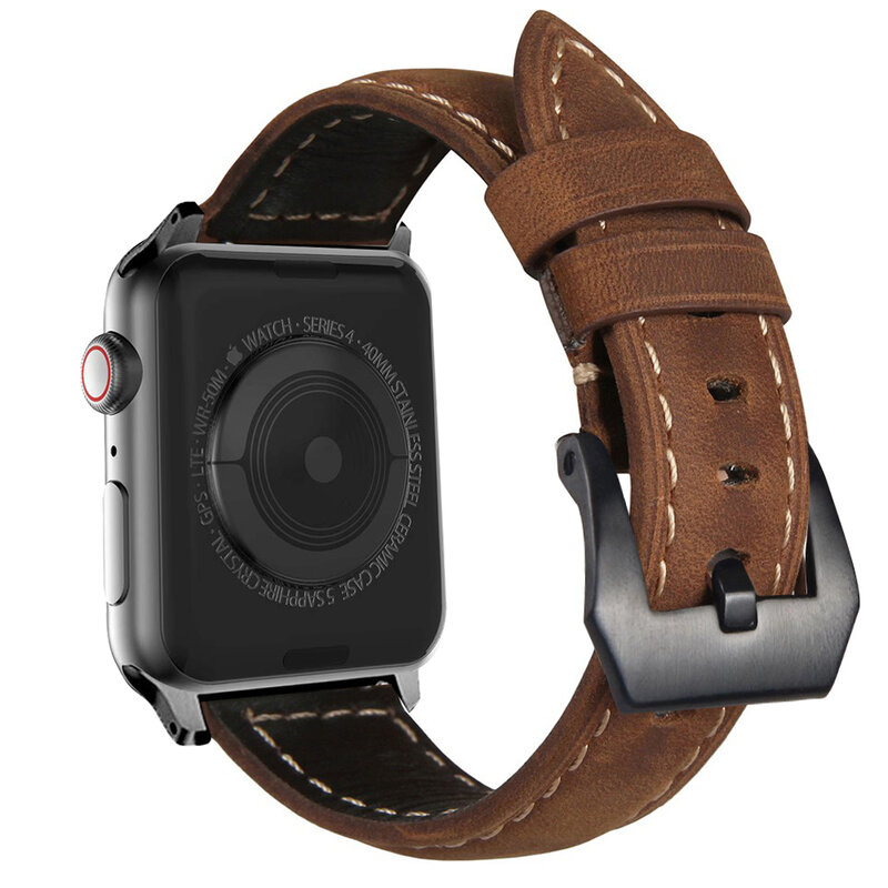ของแท้แบบย้อนยุคหนังสำหรับสายนาฬิกา Apple Ultra 49มม.45มม.44มม.42มม.41มม.40มม.38มม.สร้อยข้อมือสำหรับ IWatch SE 8 7 6 5 4 3 2 1