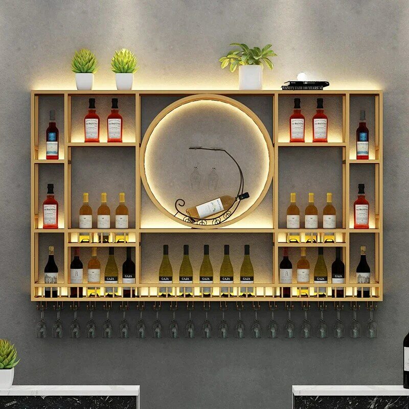 Estante De exhibición De vino moderno para sala De estar, mueble nórdico creativo De diseño Industrial para Whisky, Boutique, color negro