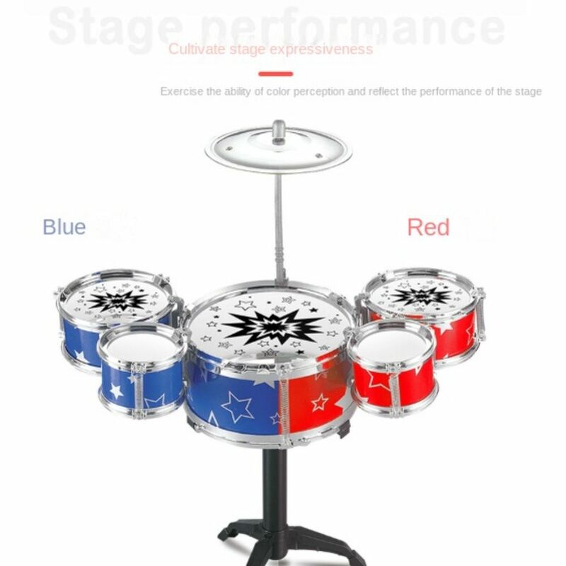 with Drumsticks 5 Drums Musical Instruments Jazz Drum Music Drum Sets Simulation Jazz Drum Music 5 Drums Drumsticks
