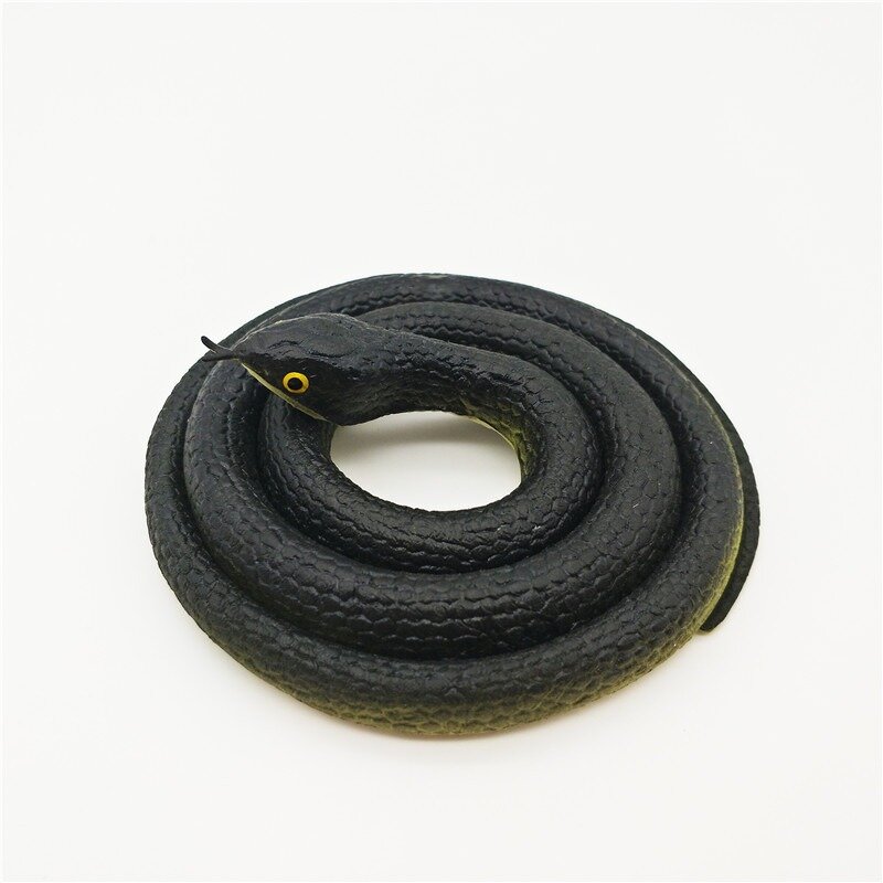 Mainan ular palsu tiruan karet lembut, properti penampilan realistis ular buatan, mainan ular menakutkan