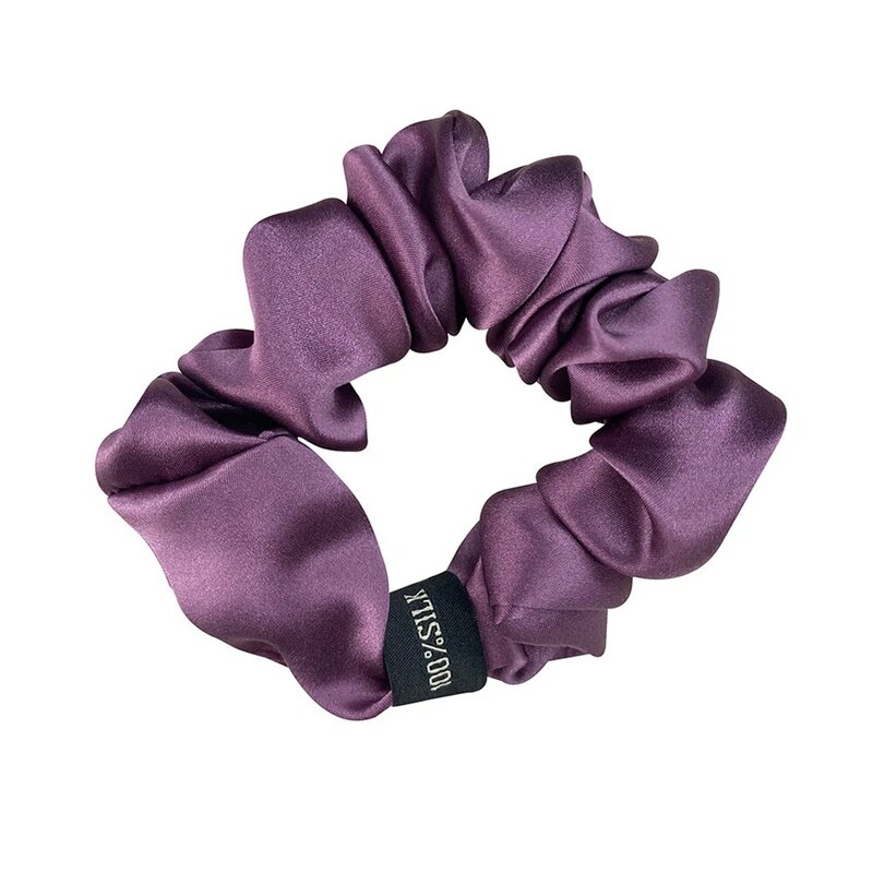 100% Pure Mulberry Silk Large Scrunchies Silk Hair Ties Simple Pure Color Retro Hair Bands Hair Accessories for Women Girls