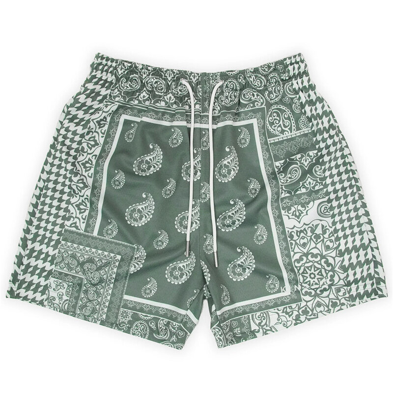 Letnie nowy modny szorty Boho damskie męskie w stylu Vintage Oversize Street Sports Outdoor szorty hawajskie krótkie spodnie plażowe kąpielówki