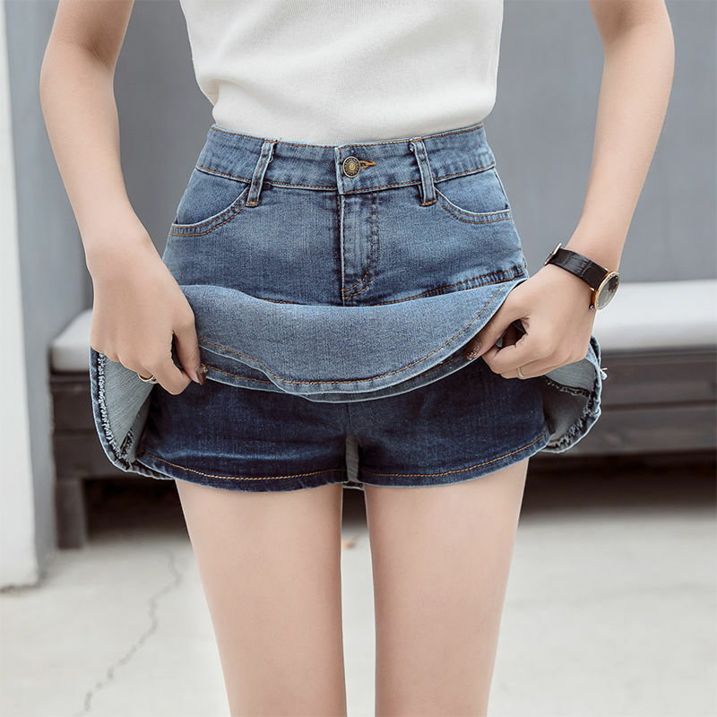 Marszczone spódnice plisowane szorty kobiety 2023 lato niski stan linia Y2K jeansowa spódniczka Mini szorty dżinsowe spódnice na zewnątrz seks spódnica kobieta