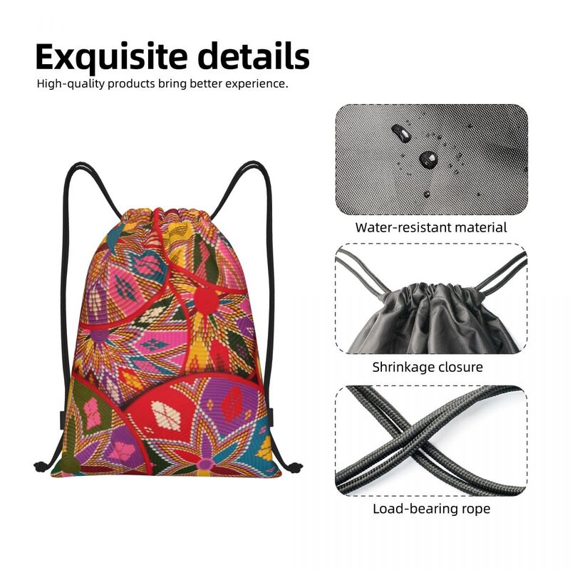 맞춤형 에티오피아 플레이트 패턴 복조리 백팩 가방, 남녀공용 경량 봉제 체육관 스포츠 가방, 여행용 가방