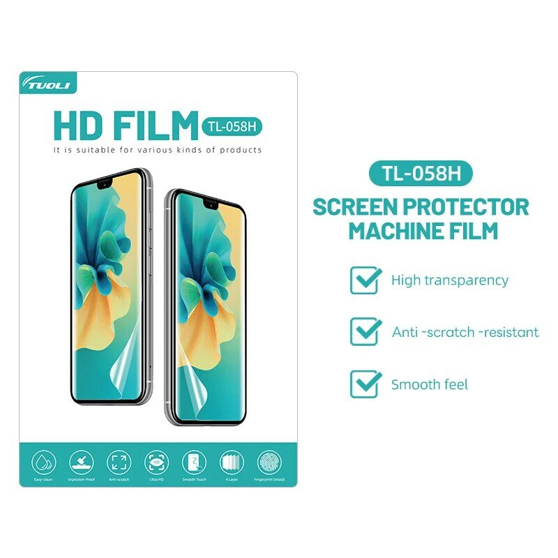 TUOLI TL058 TPU HD Hydrogel Film Universal Straight Curved Screen Protector Matte Privacy Frosted Protection Cutting Machine