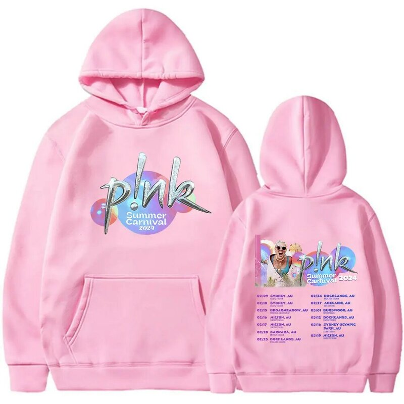 Pink Singer Summer Carnival 2024 Hoodies Men Women Clothing Harajuku Pullovers Vintage Casual Oversized Sweatshirts Fans Gift