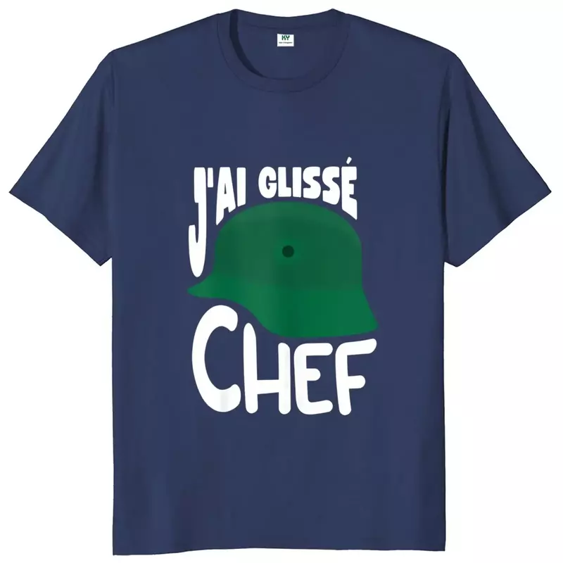 Śmieszne francuskie cytaty filmowe Fani Art Tee Tops Wysokiej jakości 100% bawełna Unisex Casual T-shirty J'ai Glisse Chef T Shirt Rozmiar UE