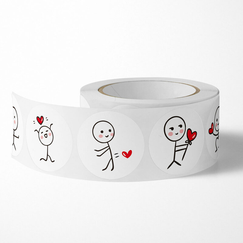 100-500 buah stiker Hari Valentine label cinta untuk dekorasi hadiah liburan pernikahan stiker segel amplop Scrapbooking