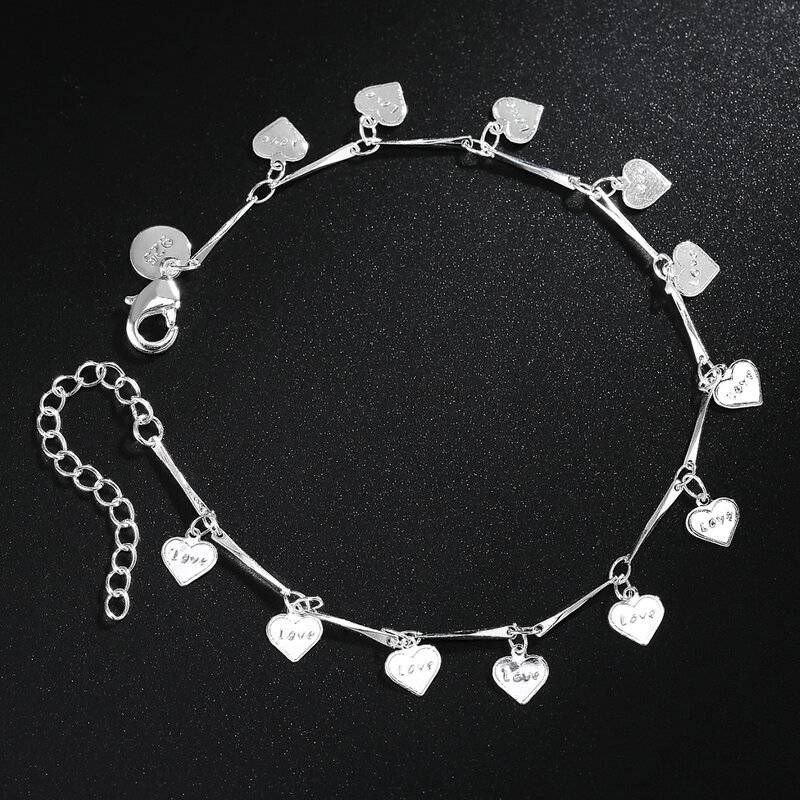 Promotion Silver color Pretty nice Leaf chain bracelet fashion charm Anklet wedding Cute women lady party gift