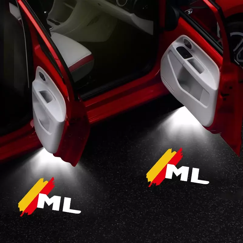Luces de bienvenida para puerta de coche, proyector láser LED con logotipo de 2 piezas para Mercedes Benz ML, lámpara de sombra fantasma, accesorios de luz para puerta de coche