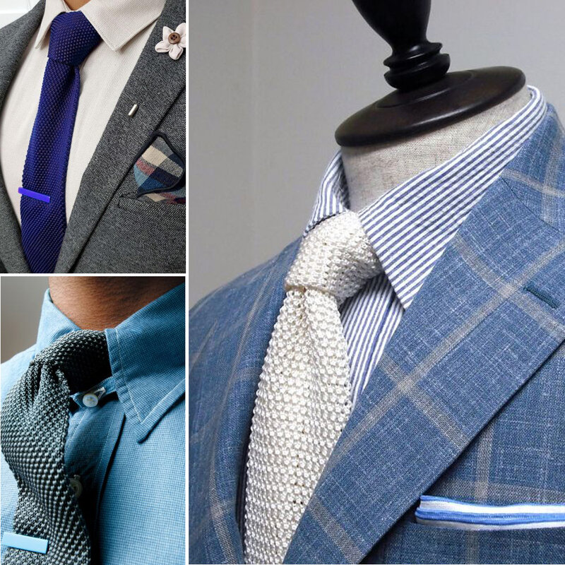 Corbatas de punto de Color liso para hombres y mujeres, corbatas ajustadas informales para hombres, corbata de cuello de punto para fiesta de boda, corbata naranja
