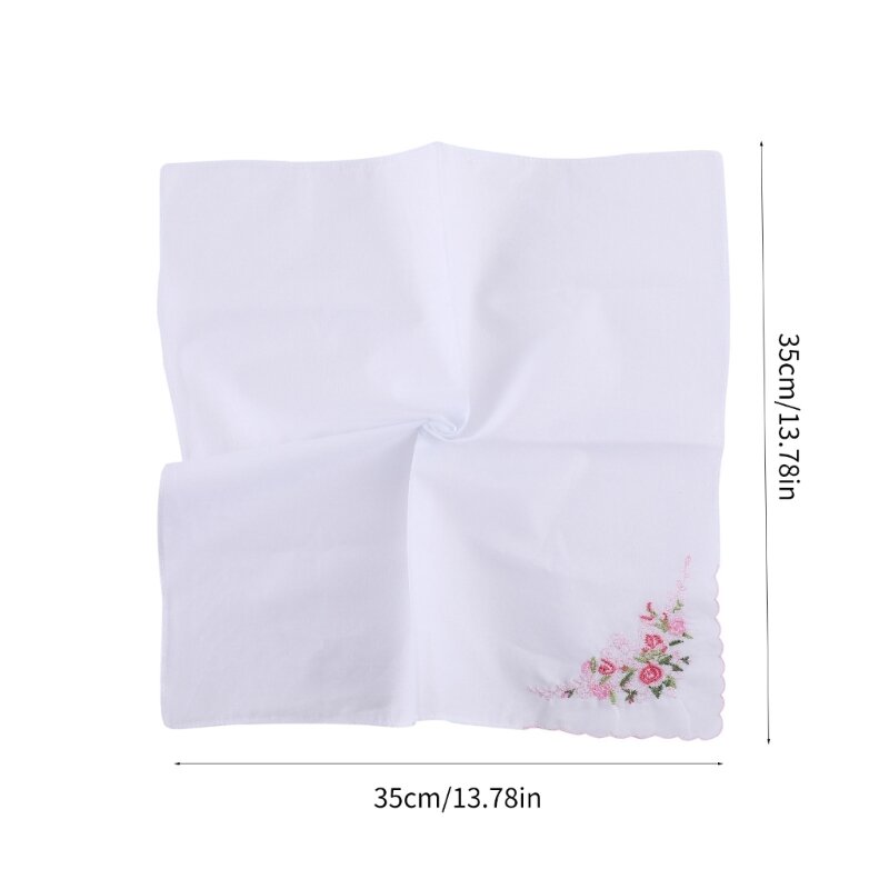 Blumen stickerei Tasche Taschentuch 13x13 Zoll großes Bandana hoch saugfähiges Taschen tuch für Frauen Männer Hochzeits feier täglichen Gebrauch