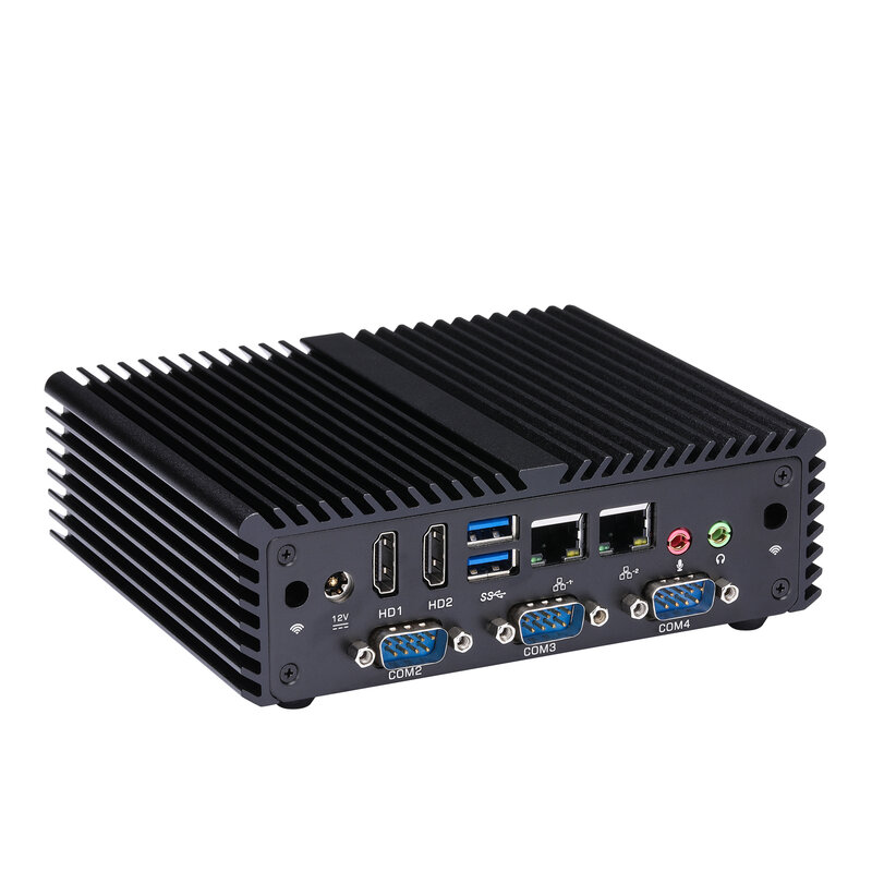 QOTOM-Mini PC con 4 puertos COM, procesador de doble núcleo, 2,0 GHz, Core i3, 5005U, Q435P