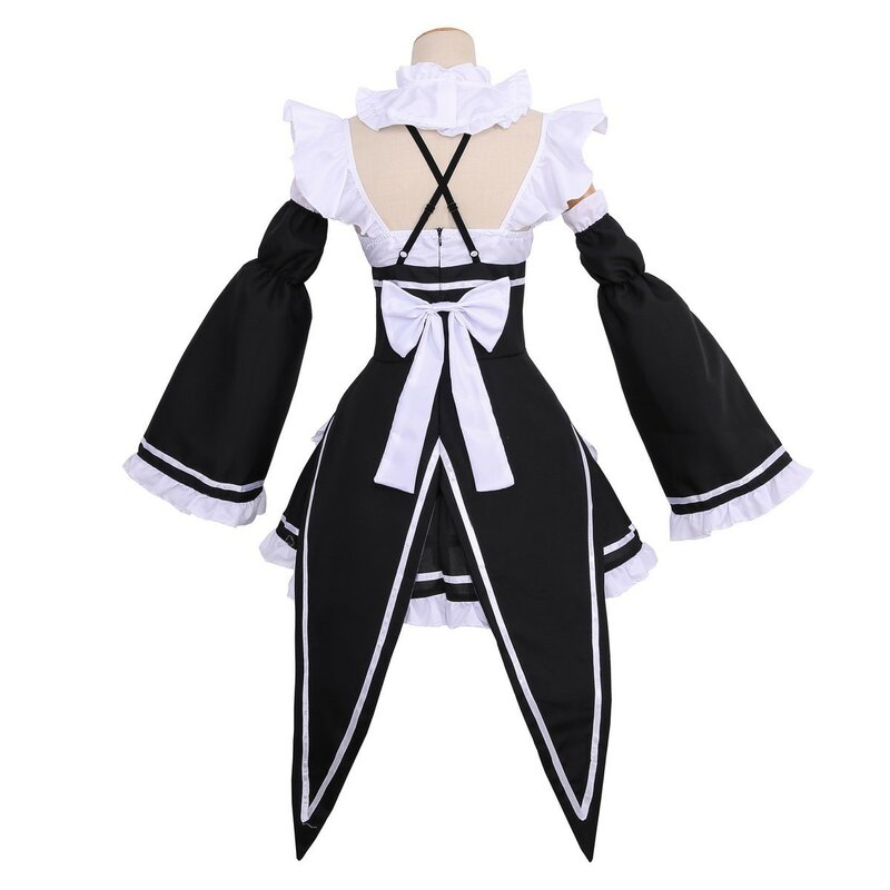 Disfraces de Anime Ram Rem Lolita Maid, Vestido de Re:zero Kara Hajimeru Isekai Seikatsu, Disfraces de Halloween para mujer, Vestido Loli
