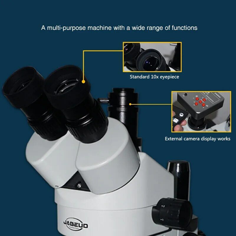 JABEUD mikroskop UD-3745, alat perbaikan presisi, Zoom berkelanjutan 7-45x untuk pemeliharaan ponsel Stereo Triocular HD