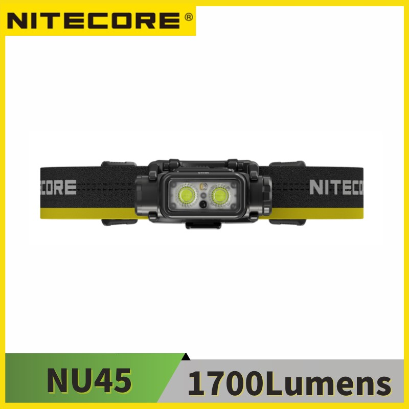 NITECORE NU45 1700Lumens LED 8 x NiteLab UHE LEDs Beam color White Light, Red Light Rechargeable HeadLamp Hiking/Trekking,