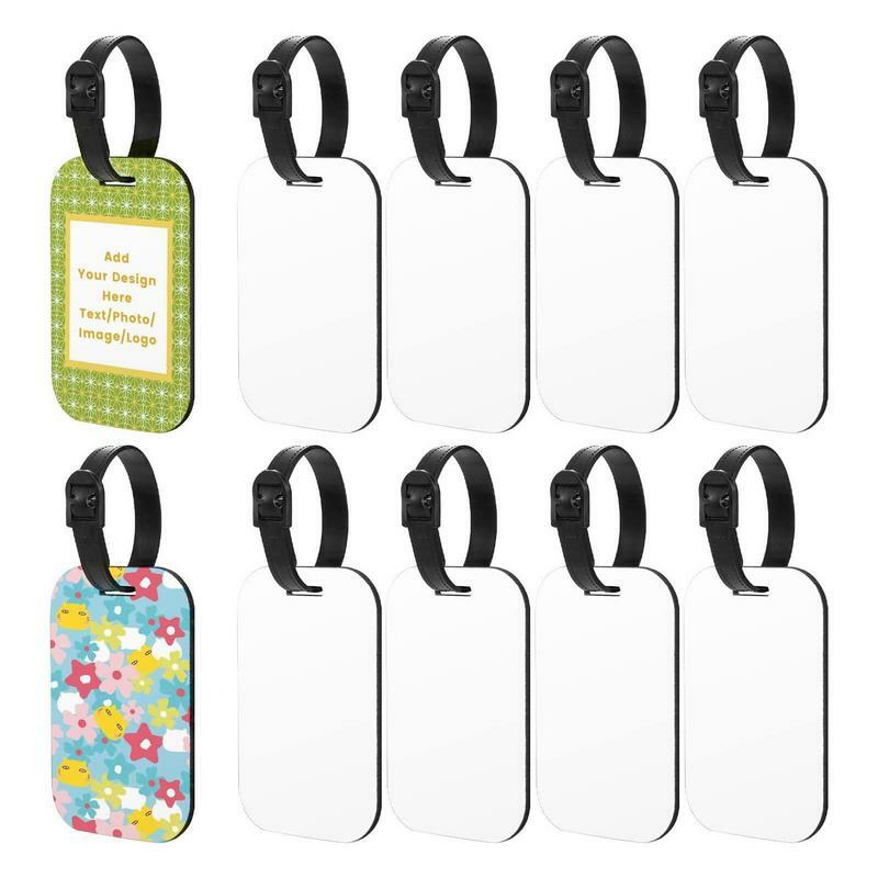 Sublimation Luggage Tags 10pcs Sturdy Travel Luggage Tags Supplies Multi-use Double-Sided Printing Luggage Tags Suitcase Labels