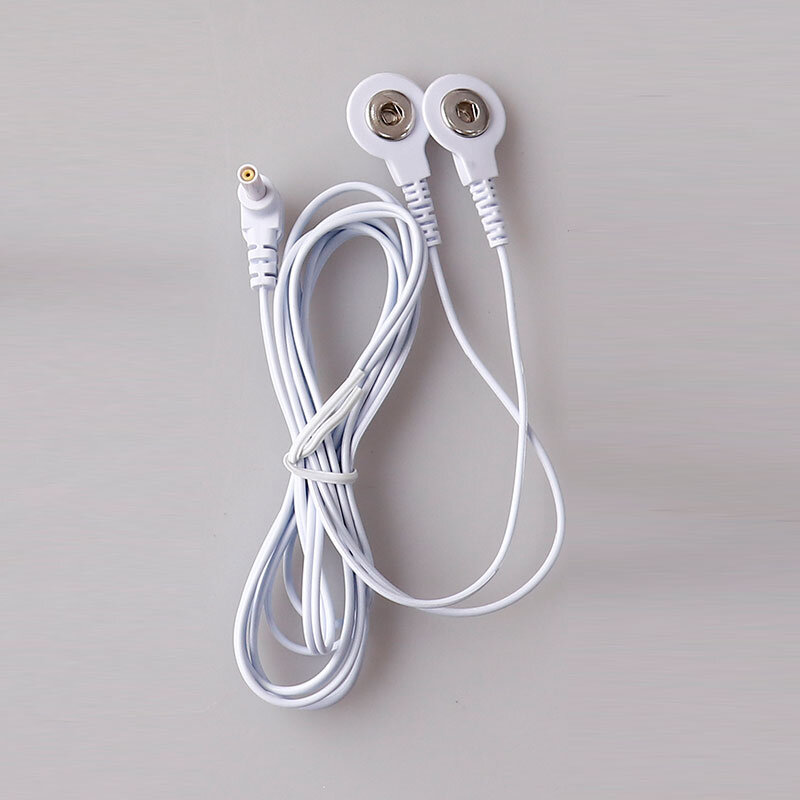Cables de enchufe de 2 vías de 2,35mm para masajeador Tens EMS, estimulador muscular de nervios eléctricos, Cable de línea de electrodos para almohadillas de electrodos