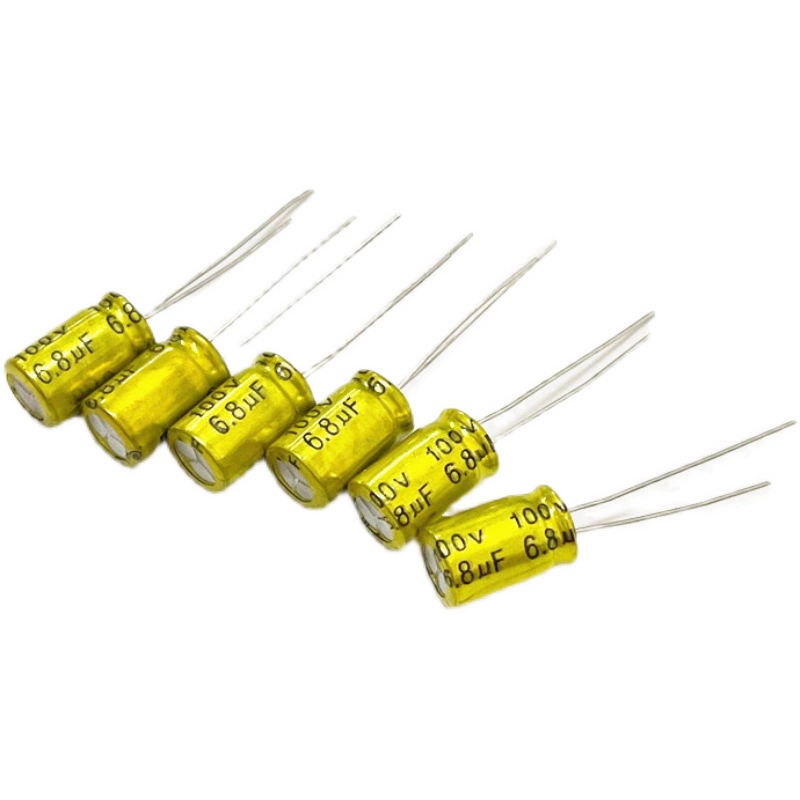 Condensador de audio fever no polar de 10 piezas, 100V, color dorado, 8x12mm, 1/1, 5/2, 2/3, 3/4, 7/5, 6/6, 8/10/15/22/33UF