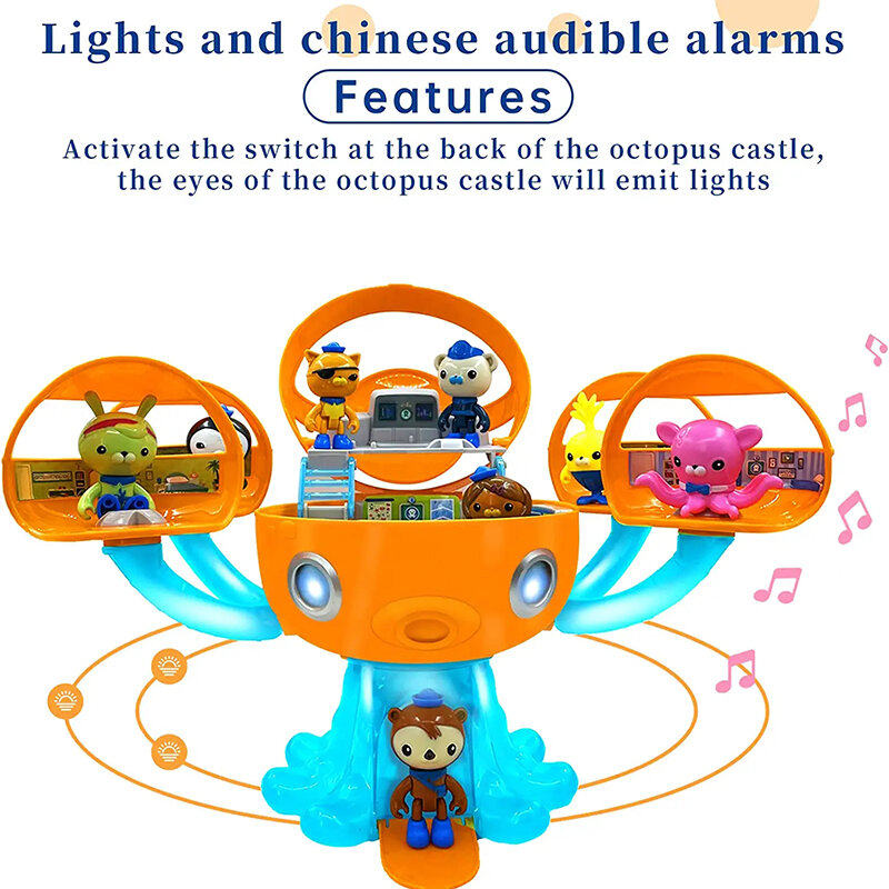 Octonauts Octopod Speeltoestel Met 8 Tekens Licht En Geluid Action Figure Gup Speelgoed Barnacles Peso Kwazii Dashi Tweak Xmas Gifts
